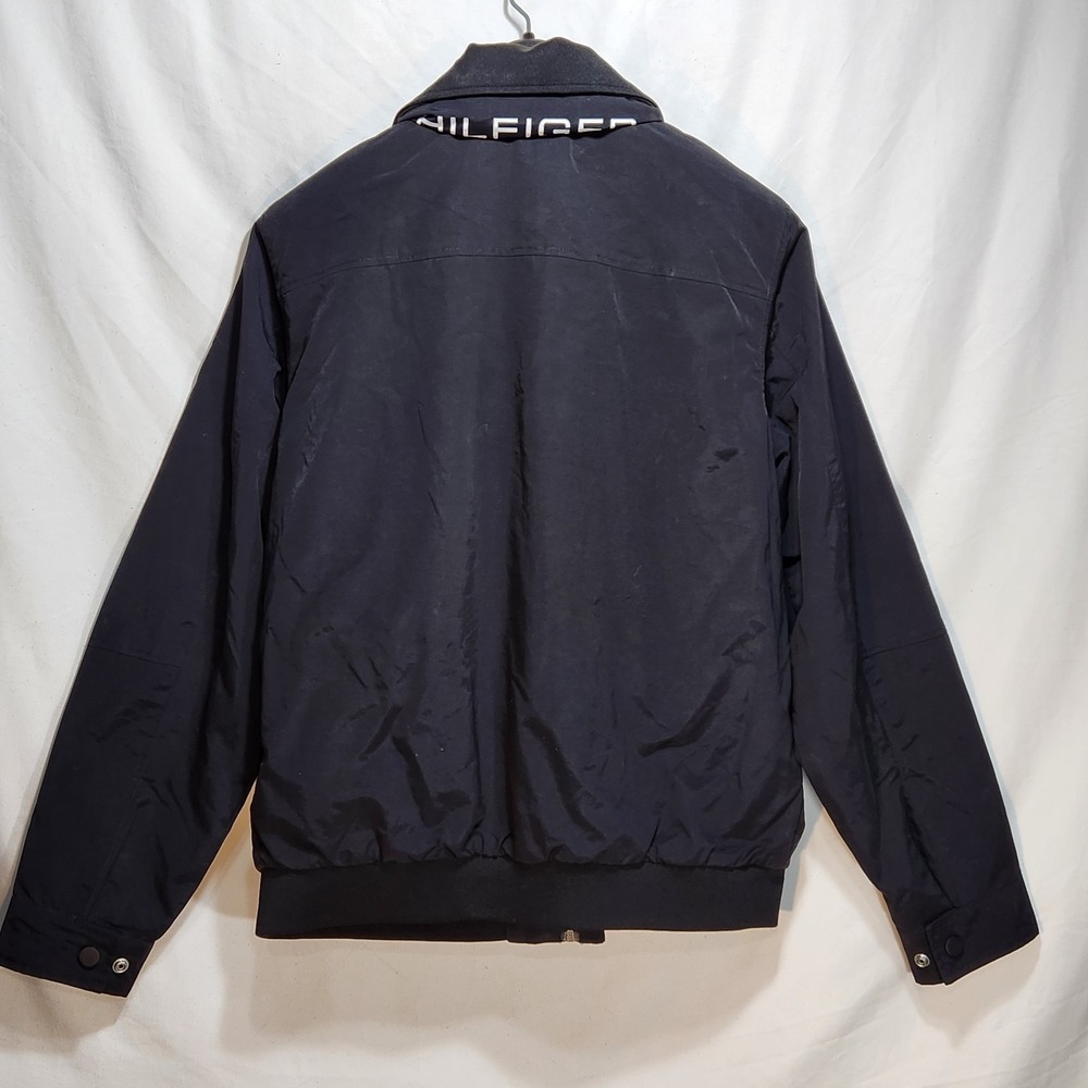 Tommy Hilfiger Mens Windbreaker Yacht Sailing Jacket Size Large Black - Picture 2 of 9